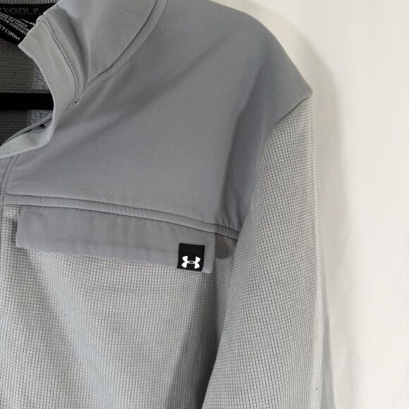 Under Armour Sweater Men's Small grey Pullover 1/4 Zip Long Sleeve Storm - Picture 4 of 12